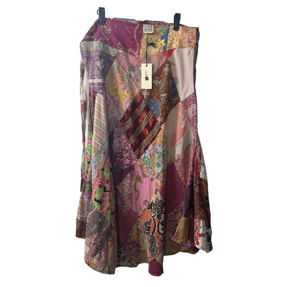 Jaded Gypsy Dresses & Skirts - NEW Jaded Gypsy Patchwork BoHo Maxi One Size Pull-On Tie Cotton Boho Skirt A11